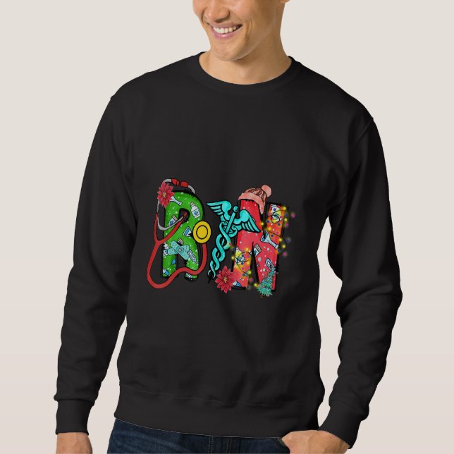 RN Nurse Christmas Nursing Group Nurse Stethoscope Sweatshirt (Front)