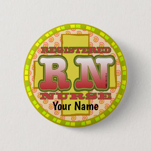 RN Nurse Cross Letters 6 Cm Round Badge