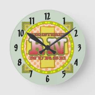 RN Nurse Cross Letters  clock