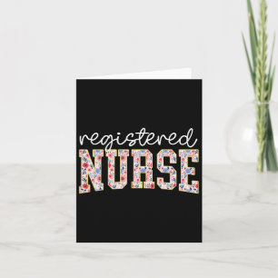 Rn Nurse Floral Print Registered Nurse Nursing Sch Card