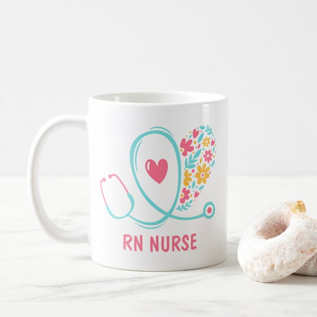RN Nurse Gift Coffee Mug (With Donut)
