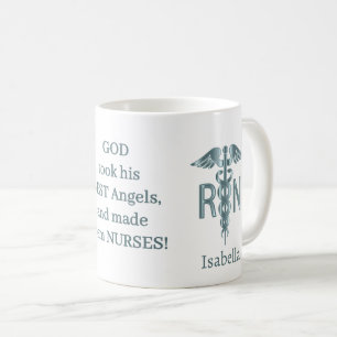 RN Nurse Gift - Personalise -Teal Coffee Mug