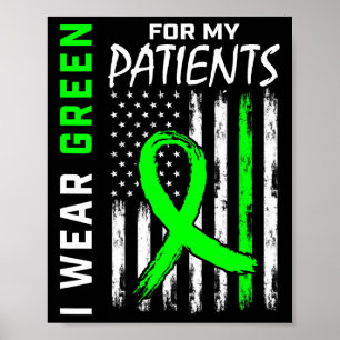 Rn Nurse Green For My Patients Kidney Disease Awar Poster