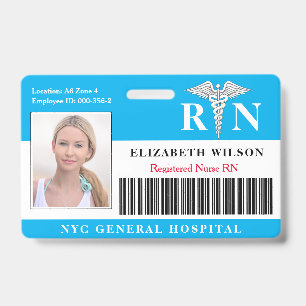 RN Nurse Hospital Medical Employee Photo ID Badge