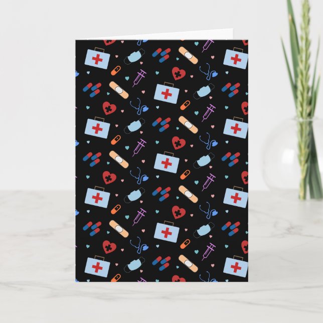 RN Nurse Nursing Student | Doctor Medical Pattern Card (Front)