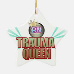 RN NURSE TRAUMA QUEEN CHRISTMAS ORNAMENT STAR