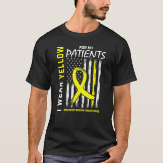 Rn Nurse Yellow Ribbon Patients Endometriosis Awar T-Shirt