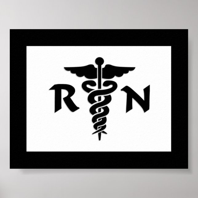 RN Nurses and Medical Symbol Poster (Front)
