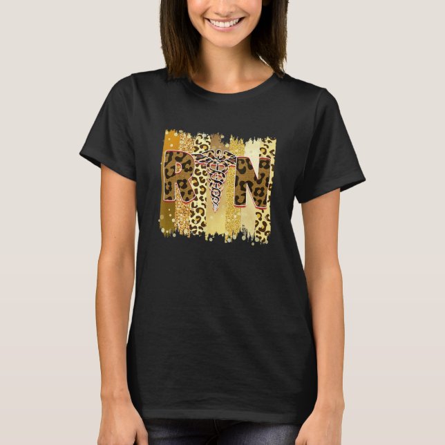 Rn Nurses Day Week Nurse Life Leopard Cheetah Grap T-Shirt (Front)