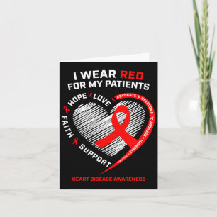Rn Nurses I Wear Red Heart Disease Awareness Card