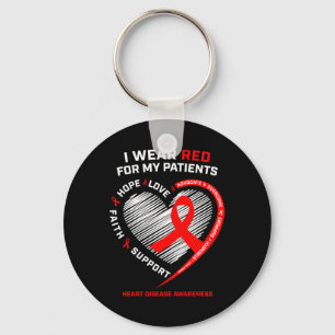 Rn Nurses I Wear Red Heart Disease Awareness  Key Ring