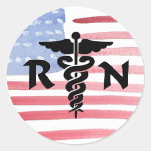 RN Nurses Medical Symbol Classic Round Sticker