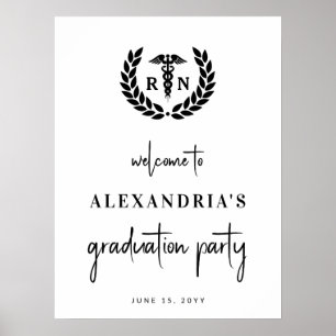 RN Nursing School Graduation Elegant Welcome Sign