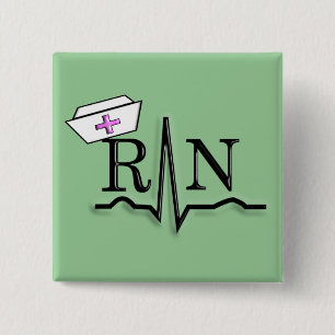 RN QRS Nurse Cap Design 15 Cm Square Badge