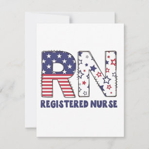 RN Registered Nurse 4th of July Subtle American Card