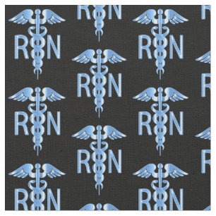 RN Registered Nurse - Blue Pattern Fabric