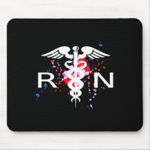Rn Registered Nurse Caduceus Symbol Mouse Pad