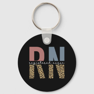 RN Registered Nurse Cheetah print  Key Ring