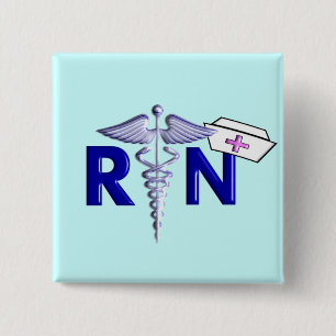 RN (Registered Nurse) Gifts-Embossed Style 15 Cm Square Badge