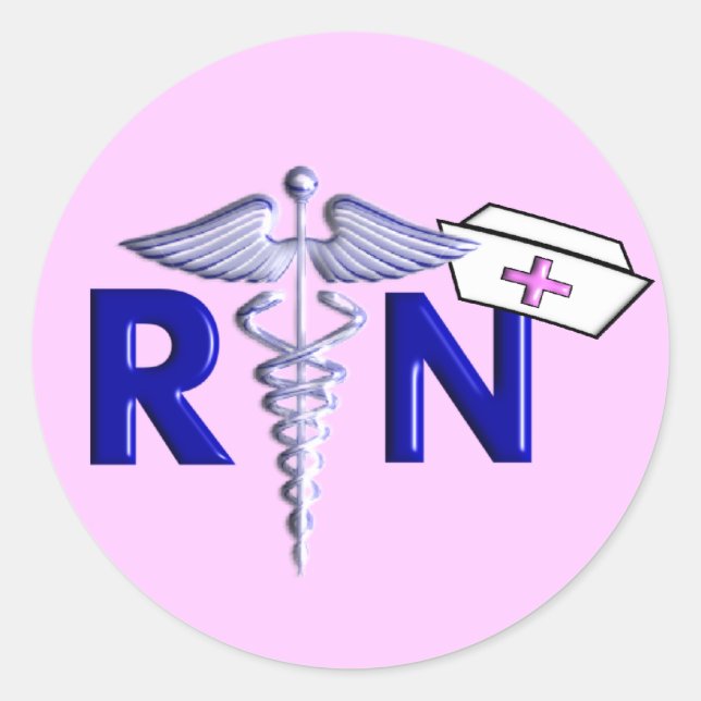 RN (Registered Nurse) Gifts-Embossed Style Classic Round Sticker (Front)