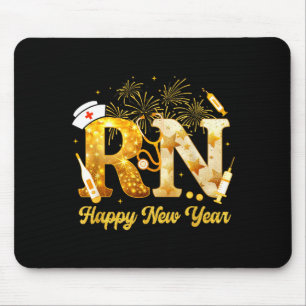 Rn Registered Nurse Happy New Year 2026 Fireworks  Mouse Pad