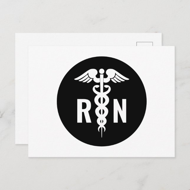 RN Registered Nurse Medical Symbol Postcard (Front/Back)