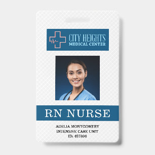 RN Registered Nurse Name Photo ID Hospital Logo Badge