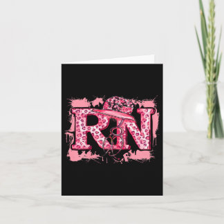 Rn Registered Nurse Pink Leopard Appreciation Stet Card