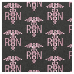 RN Registered Nurse - Rose Gold Pattern Fabric