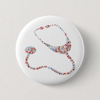 RN Stethoscope 6 Cm Round Badge