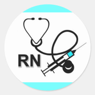 RN Sticker with Stethoscope and Injection needle