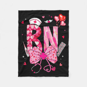 Rn Valentine Coquette Bow Stethoscope Nurse Girl W Fleece Blanket