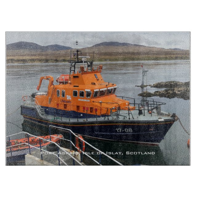 RNLI Lifeboat, Port Askaig, Islay, Scotland Cutting Board (Front)