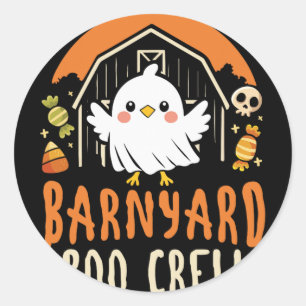 Rnyard Boo Crew - Cute Farm Animal Halloween Classic Round Sticker