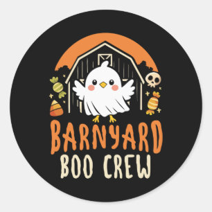 Rnyard Boo Crew - Cute Farm Animal Halloween Classic Round Sticker
