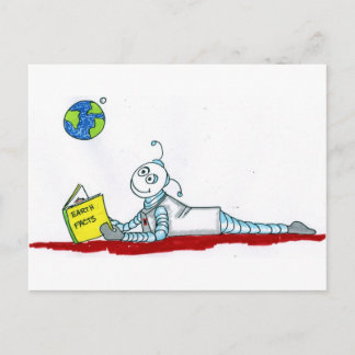 ro bott reading postcard