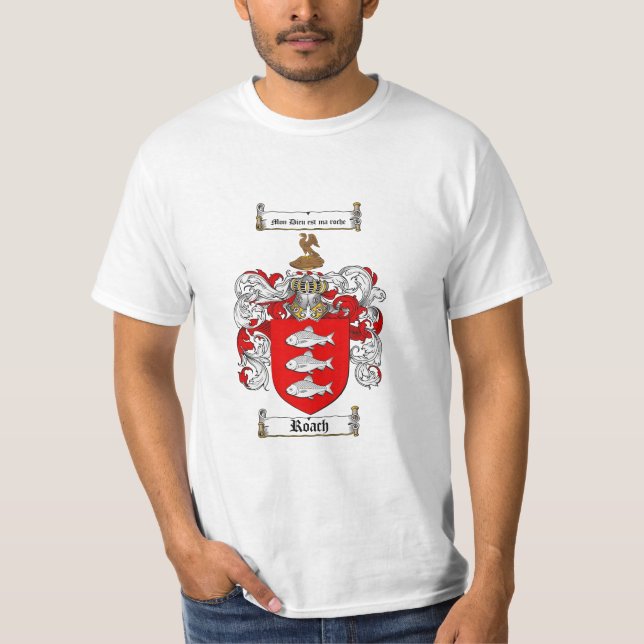 Roach Family Crest - Roach Coat of Arms T-Shirt (Front)