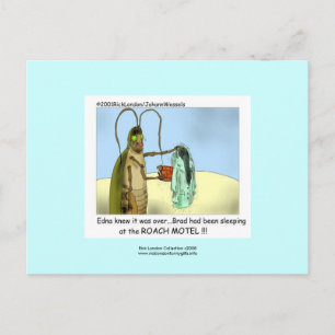 Roach Motel Funny Cartoon Post Card