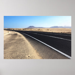 Road across Desert Poster
