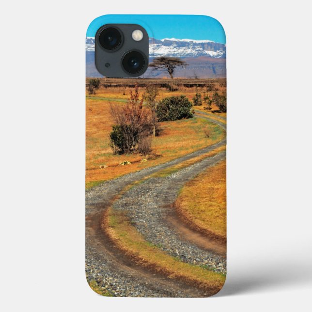 Road And Snow-Capped Cathedral Range, Champagne Case-Mate iPhone Case (Back)
