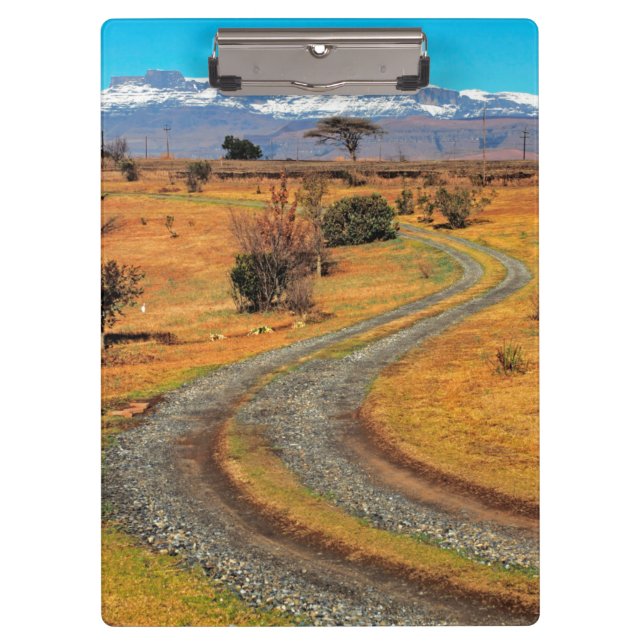 Road And Snow-Capped Cathedral Range, Champagne Clipboard (Front)