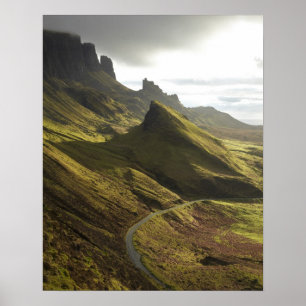 Road ascending The Quiraing, Isle of Skye, Poster