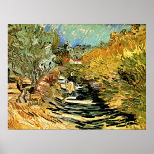 Road at Saint-Remy Female Figure, Vincent van Gogh Poster