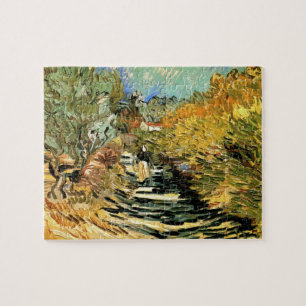 Road at St Remy with Figure by Vincent van Gogh Jigsaw Puzzle