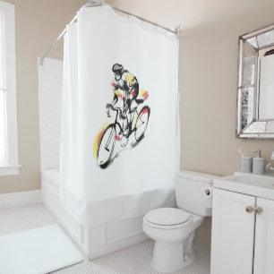 Road bike shower curtain