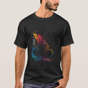 Road Bike Splash Art Road Cyclist Bicycle Retro Cy T-Shirt