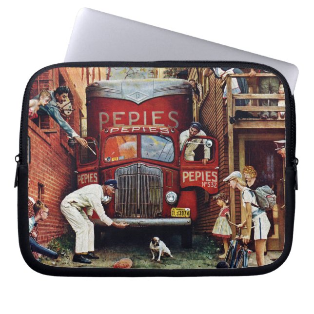 Road Block by Norman Rockwell Laptop Sleeve (Front)