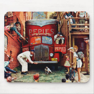 Road Block by Norman Rockwell Mouse Pad