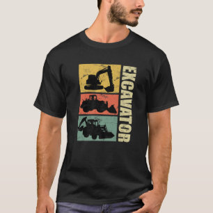 Road Builder Excavator Driver Excavator Vintage Me T-Shirt