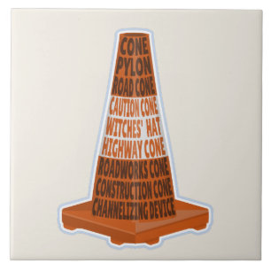 Road Cone Orange Taraffic cone Ceramic Tile